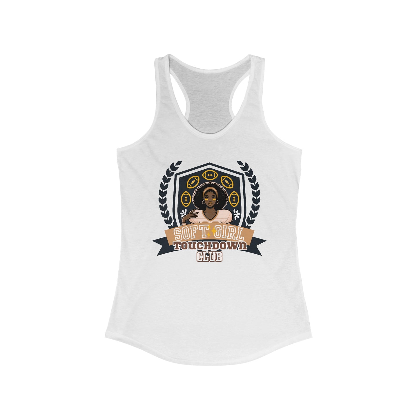 "Soft Girl Touchdown Club-Lady Iron" Racerback Tank