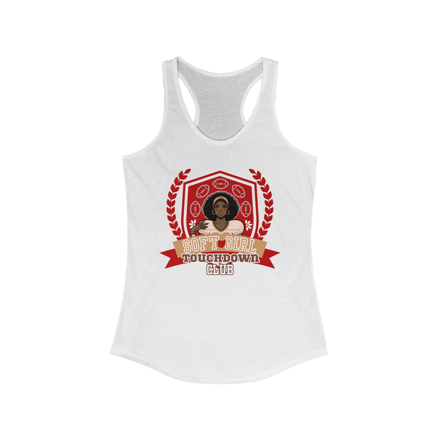 "Soft Girl Touchdown Club-Buckeye Babe" Racerback Tank