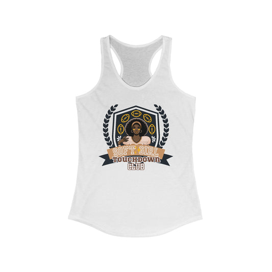 "Soft Girl Touchdown Club-Lady Iron" Racerback Tank