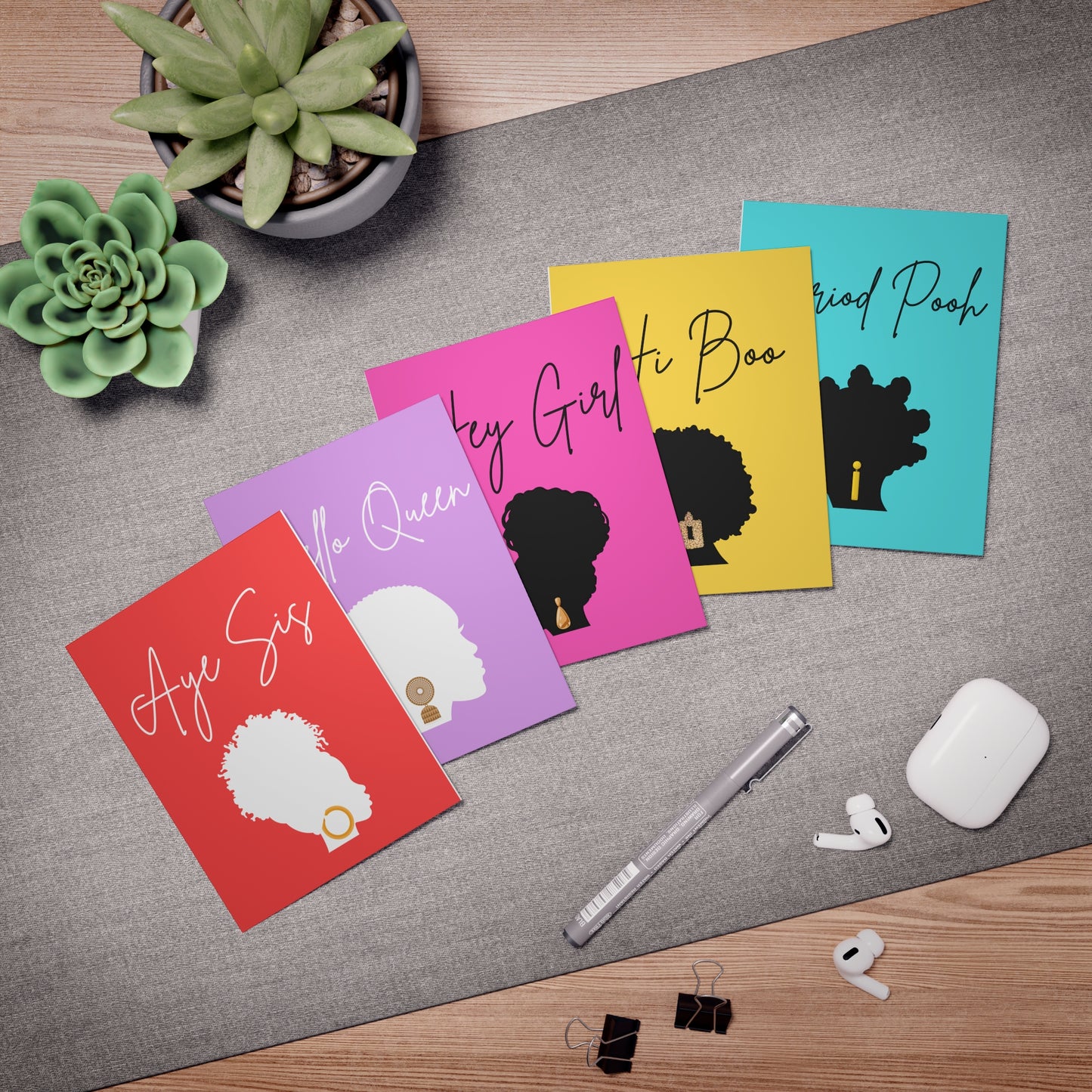 5-Pack Black Girl Magic Greeting Cards