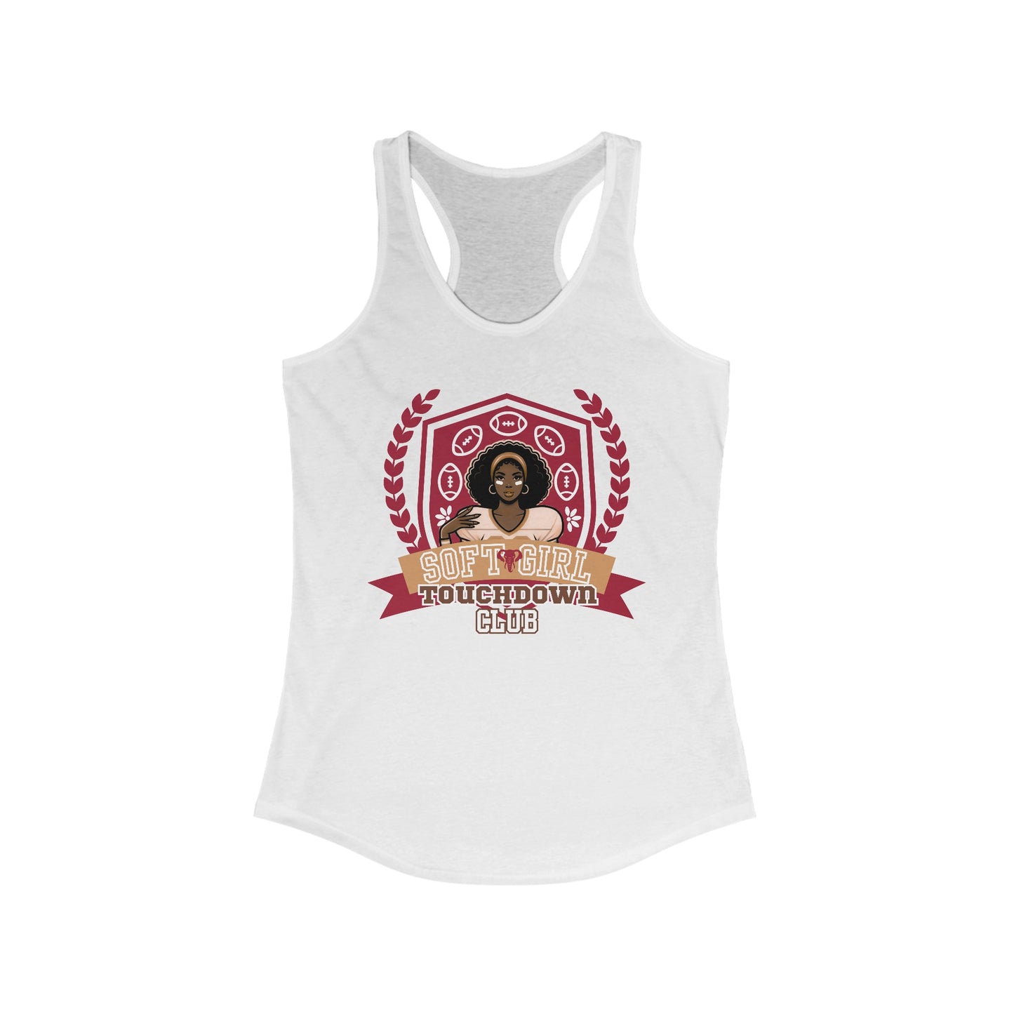 "Soft Girl Touchdown Club-Tide Queen" Racerback Tank