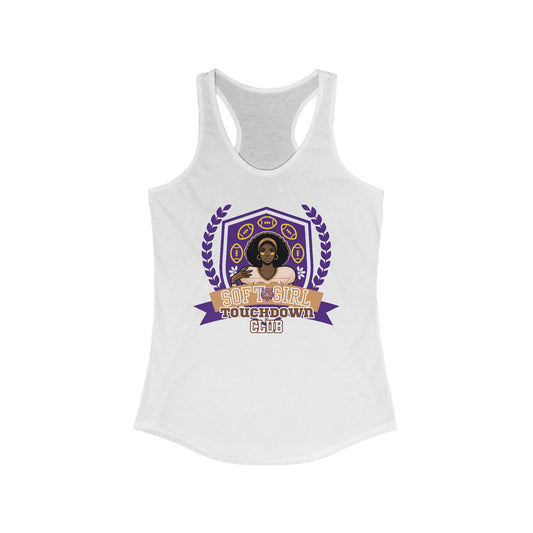 "Soft Girl Touchdown Club-Geaux Girl" Racerback Tank
