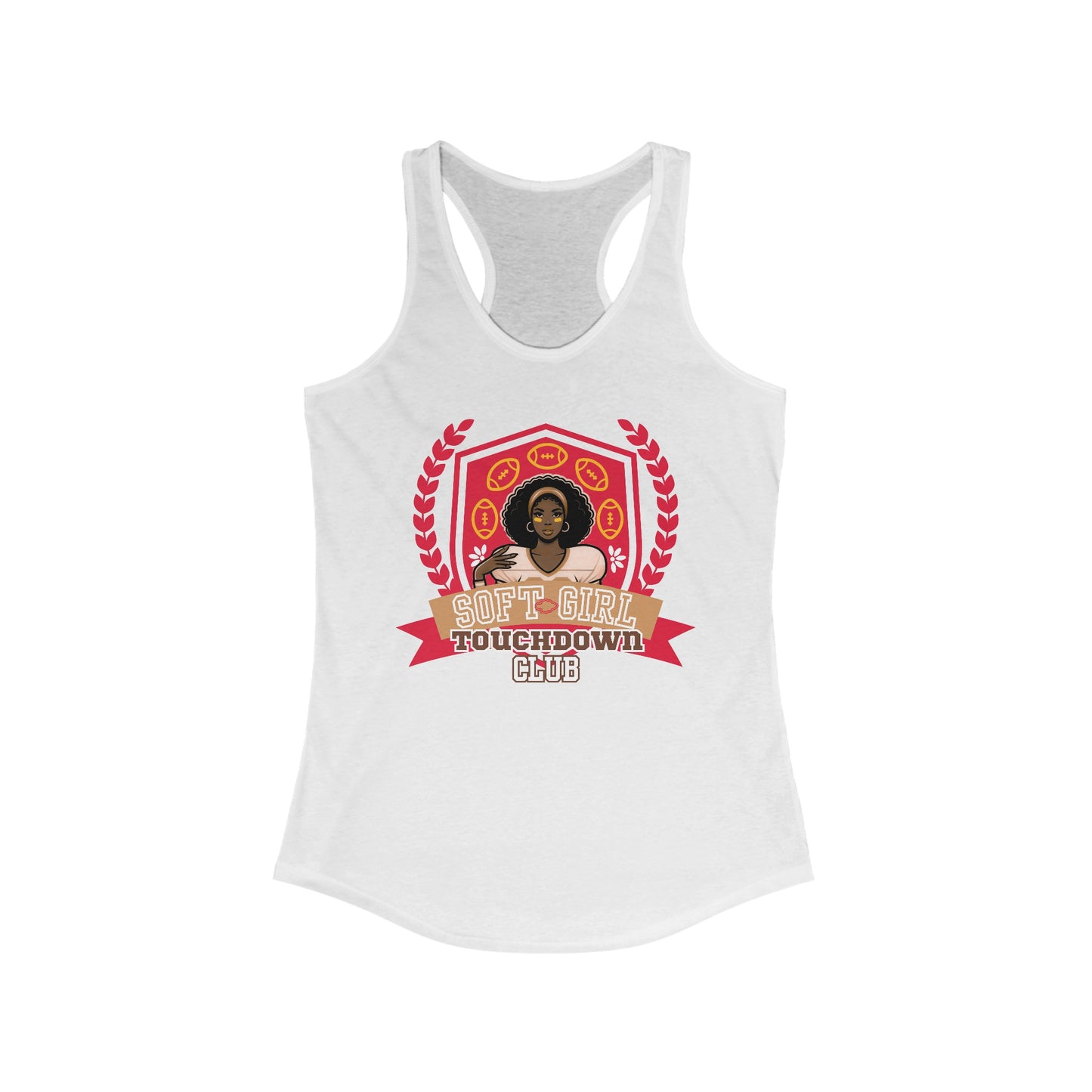 "Soft Girl Touchdown Club-Arrowhead Angel" Racerback Tank