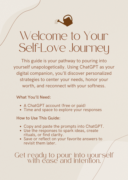 ChatGPT Prompts for Pouring Into Yourself: A Soft Melanin Self-Love Guide